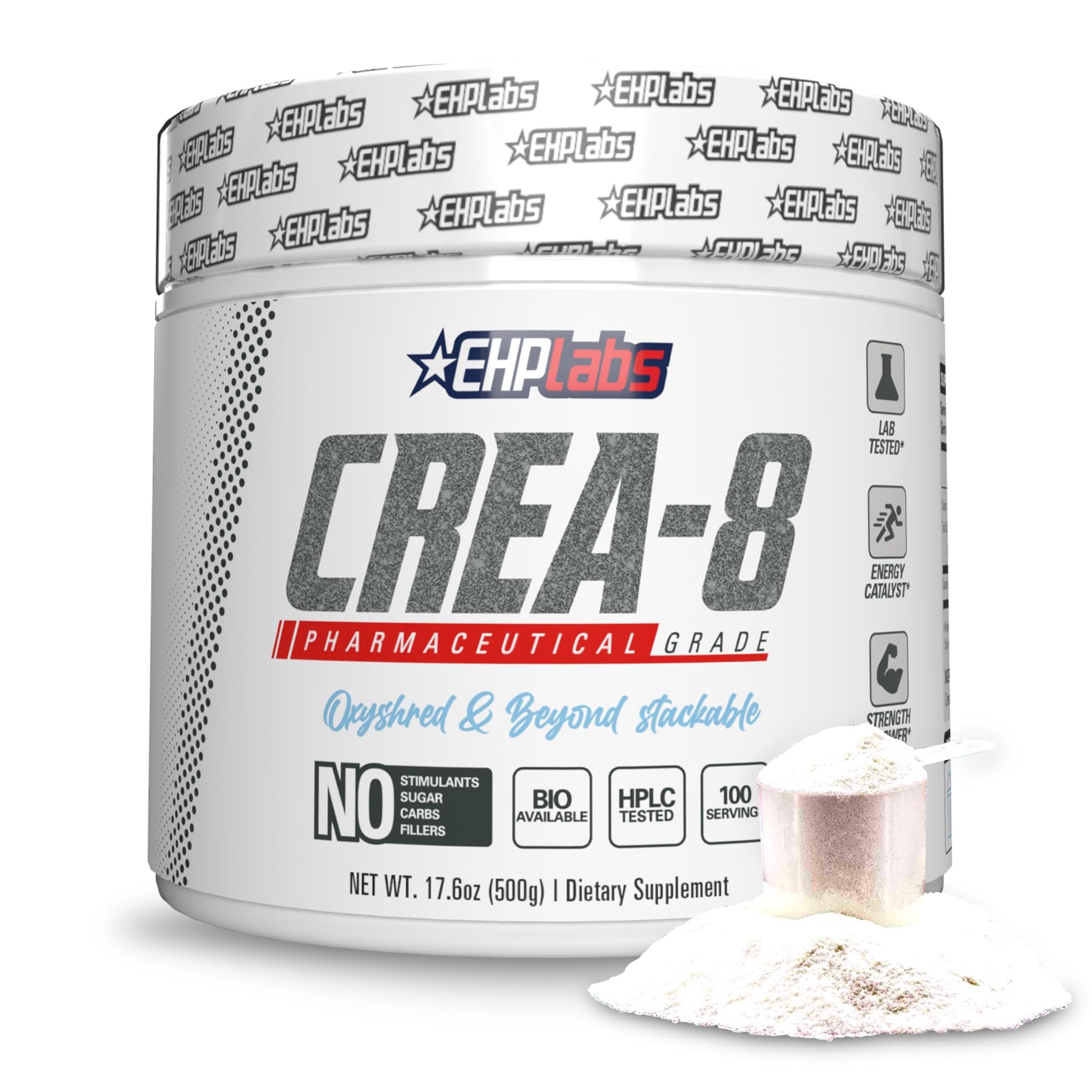 EHP Labs CREA-8 Micronized Creatine Monohydrate Powder - Unflavored Creatine Powder for Muscle Growth, Increased Strength, Enhanced Energy Output - PrimeBioHealth - canada supplements