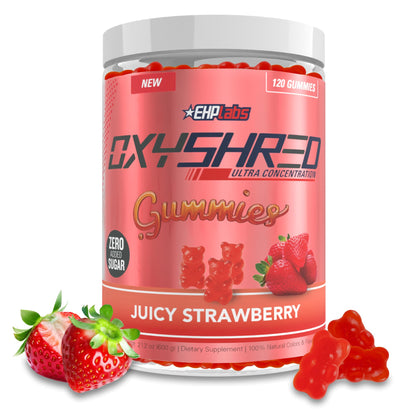 EHP Labs OxyShred Gummies - Pre Workout Gummies & Energy Chews with 100mg Caffeine, L-Carnitine for Thermo & Metabolic Support, All Natural Energy Boost - PrimeBioHealth - canada supplements
