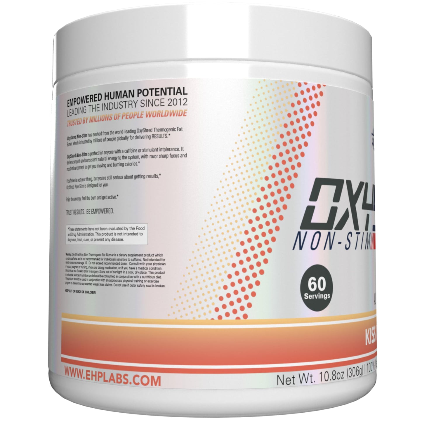 EHP Labs OxyShred Non Stimulant Pre Workout Powder - Stim Free Pre Workout, Caffeine Free Preworkout for Men & Women with L Glutamine & Acetyl L Carnitine - Peach, 60 Servings - PrimeBioHealth - canada supplements