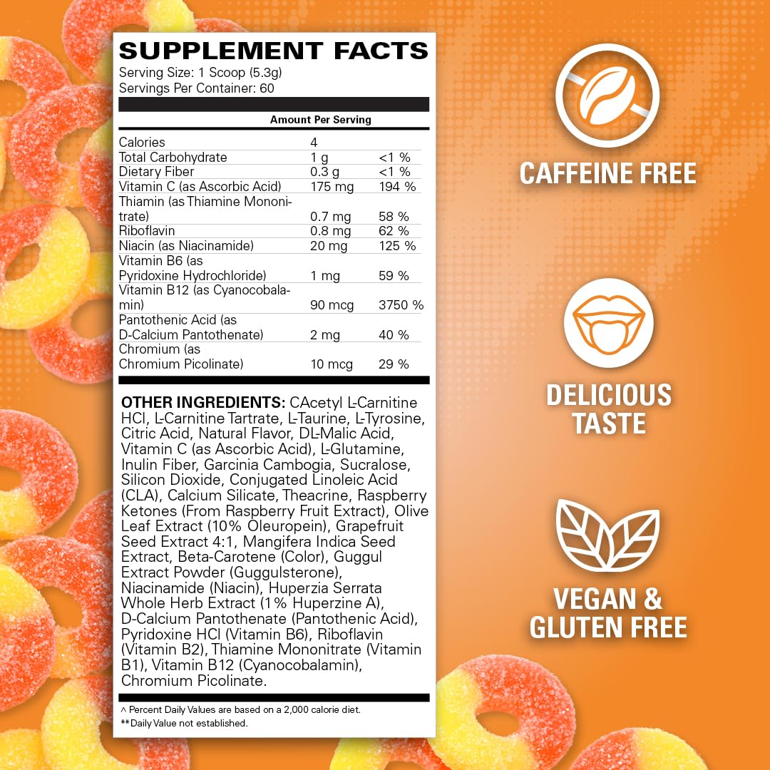 EHP Labs OxyShred Non Stimulant Pre Workout Powder - Stim Free Pre Workout, Caffeine Free Preworkout for Men & Women with L Glutamine & Acetyl L Carnitine - Peach, 60 Servings - PrimeBioHealth - canada supplements