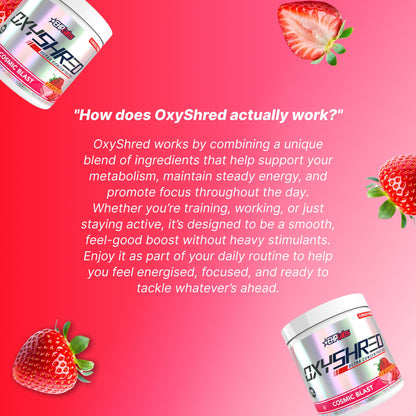 EHP Labs OxyShred Pre Workout Powder - Preworkout Powder with L Glutamine & Acetyl L Carnitine, Energy Boost Drink - Cosmic Blast, 60 Servings - PrimeBioHealth - canada supplements
