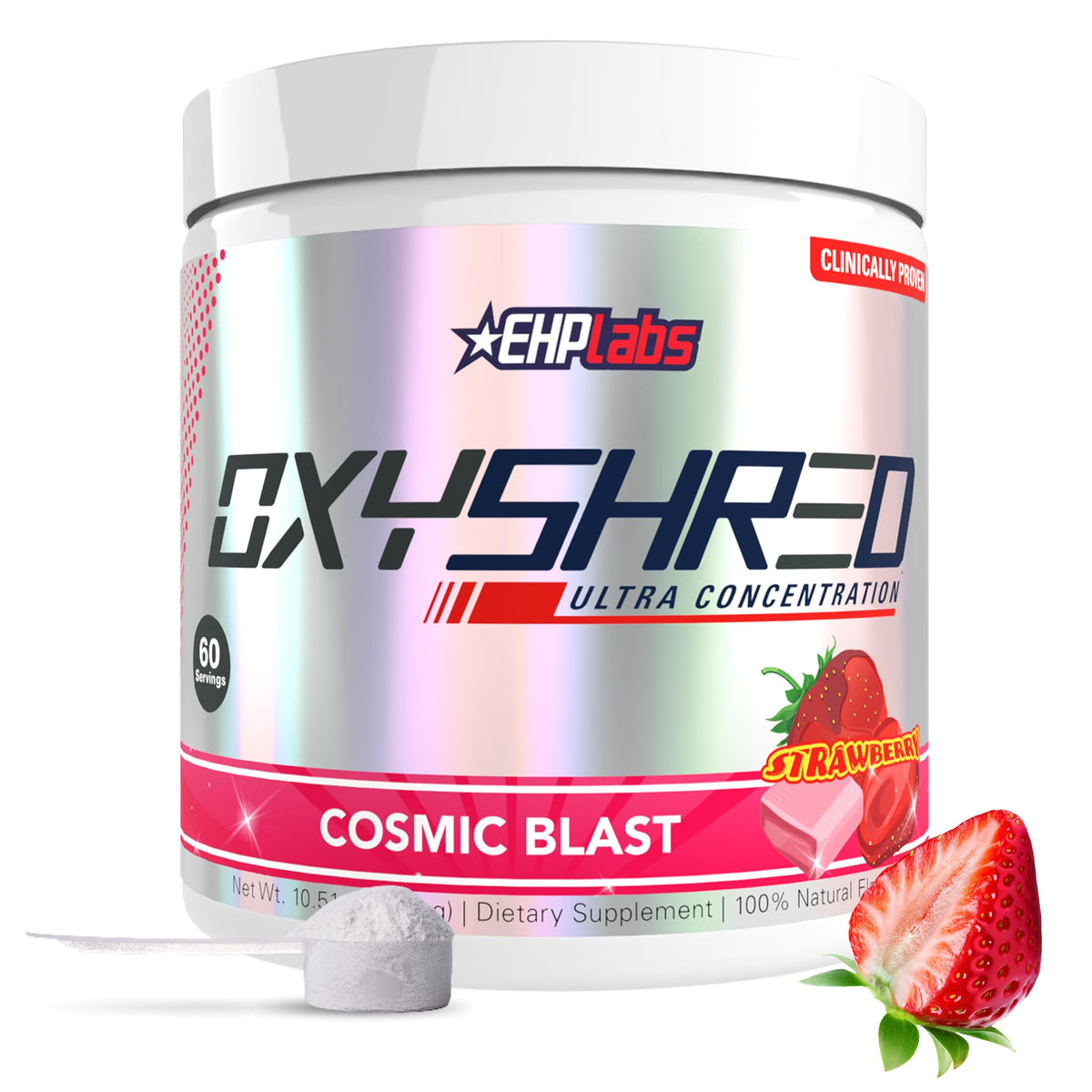 EHP Labs OxyShred Pre Workout Powder - Preworkout Powder with L Glutamine & Acetyl L Carnitine, Energy Boost Drink - Cosmic Blast, 60 Servings - PrimeBioHealth - canada supplements