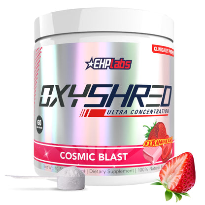 EHP Labs OxyShred Pre Workout Powder - Preworkout Powder with L Glutamine & Acetyl L Carnitine, Energy Boost Drink - Cosmic Blast, 60 Servings - PrimeBioHealth - canada supplements