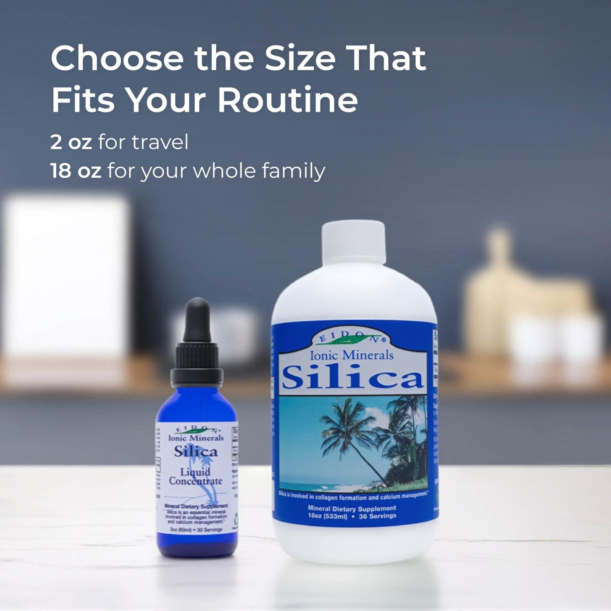 Eidon Liquid Silica Mineral Concentrate - Silica Supplement for Hair, Skin, and Nails, Supplement Drops to Support Collagen Production & Hair Loss - PrimeBioHealth - canada supplements