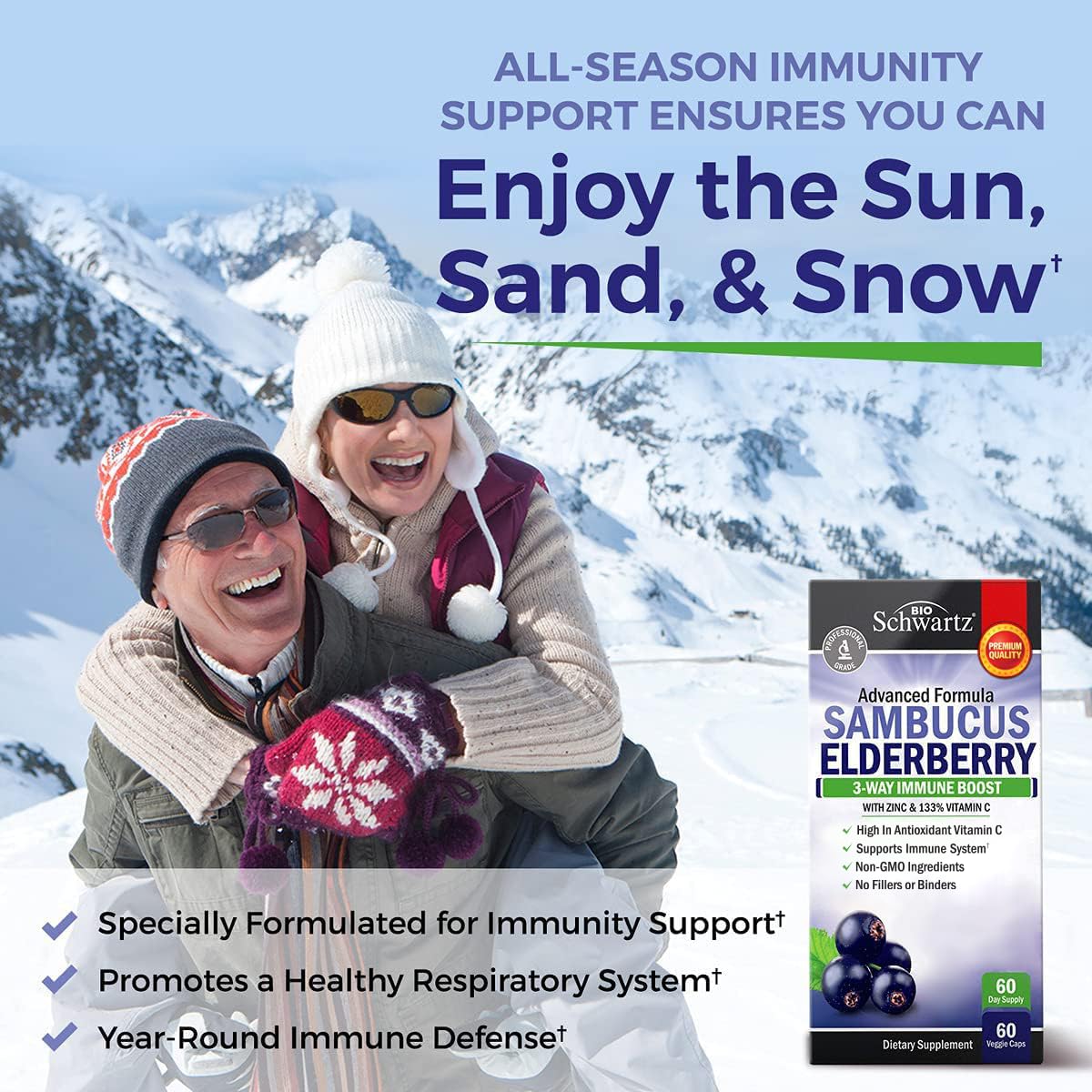 Elderberry Capsules with Zinc and Vitamin C for Adults - Immune Support Vitamins for Women and Men - Black Sambucus Elderberry Vitamin C and Zinc - PrimeBioHealth - canada supplements