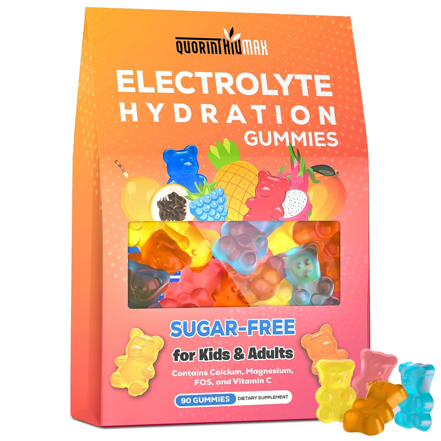 Electrolyte Gummies Sugar Free | Electrolyte Hydration Energy Gummies for Running & Sports - Energy Chews with Calcium & Vitamin C for Kids & Adults, - PrimeBioHealth - canada supplements