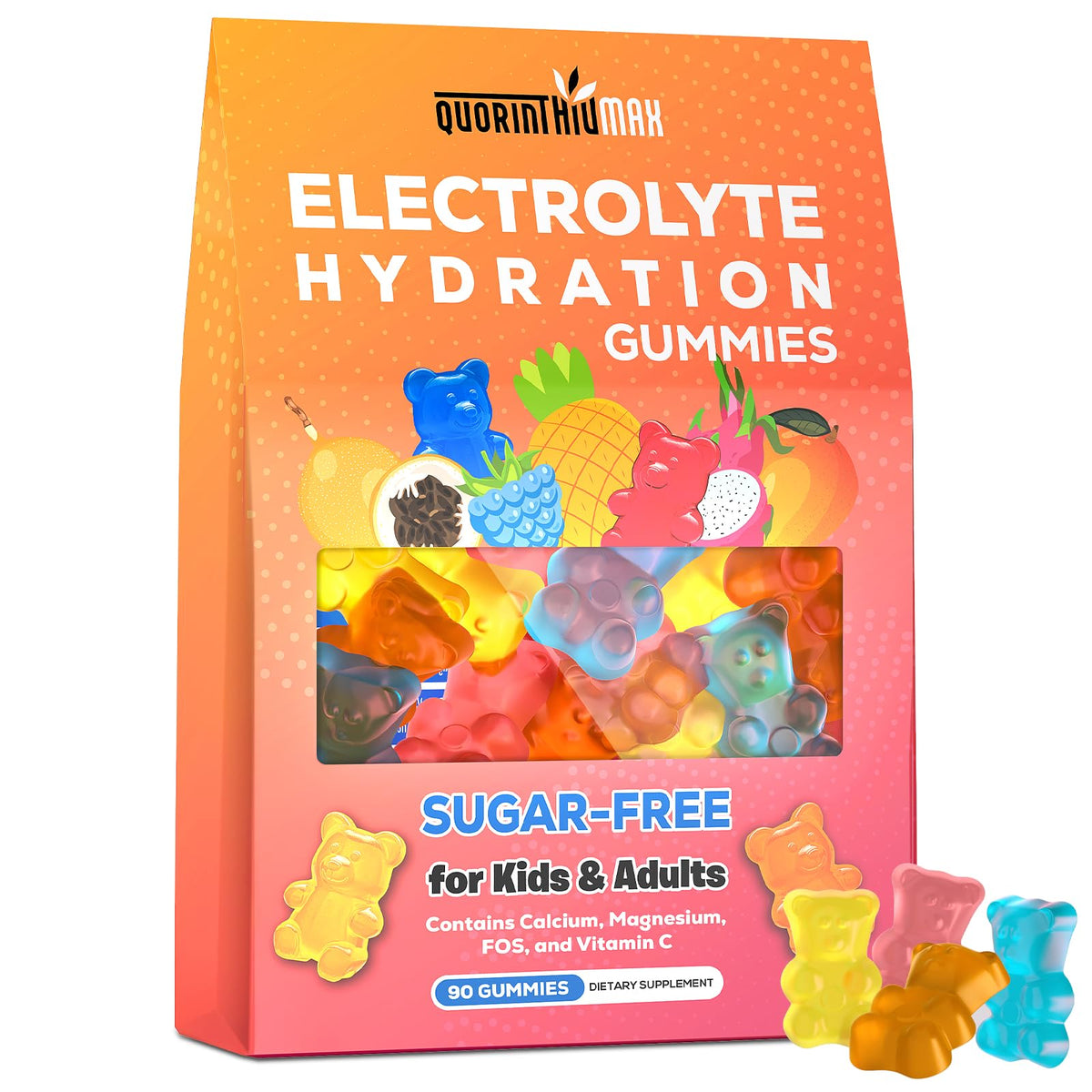 Electrolyte Gummies Sugar Free | Electrolyte Hydration Energy Gummies for Running & Sports - Energy Chews with Calcium & Vitamin C for Kids & Adults, - PrimeBioHealth - canada supplements