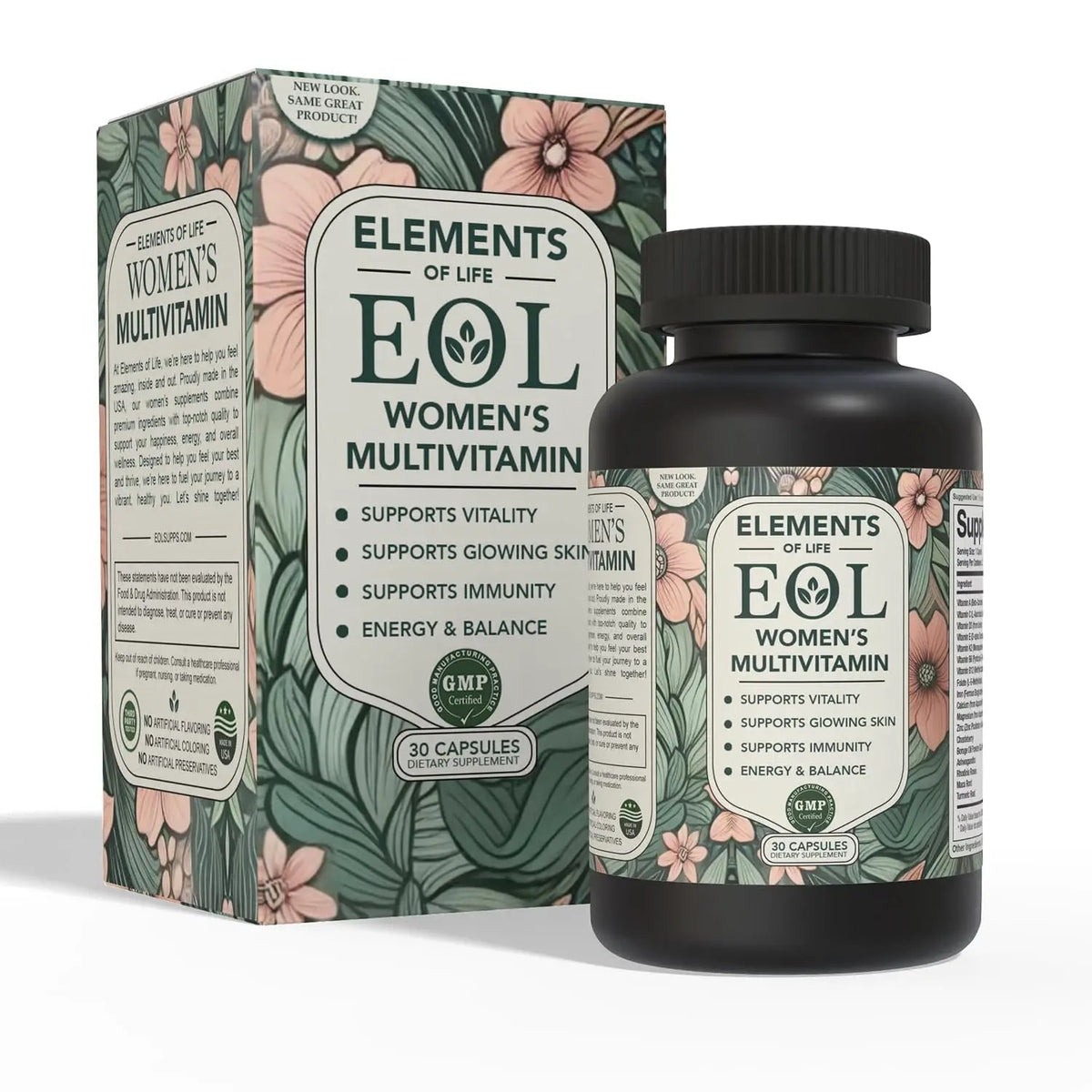 Elements of Life Multivitamin for Women – Daily Women’s Vitamins with MethyFolate, Organic Ingredients & Natural Supplements for Energy - PrimeBioHealth - canada supplements