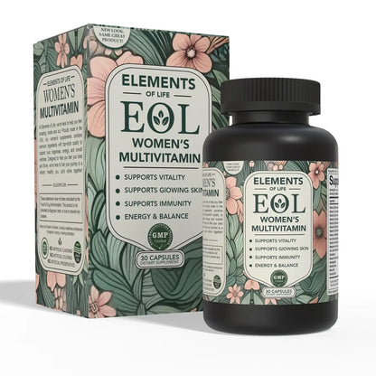 Elements of Life Multivitamin for Women – Daily Women’s Vitamins with MethyFolate, Organic Ingredients & Natural Supplements for Energy - PrimeBioHealth - canada supplements