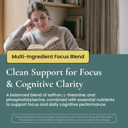 ELEVITA WELLNESS Focus Supplement (Made in Italy) | Premium Blend with L-Theanine, Lion's Mane & B Vitamins, Saffron and Vitamin D | Focus & Cognitive Support for Men & Women - PrimeBioHealth - canada supplements