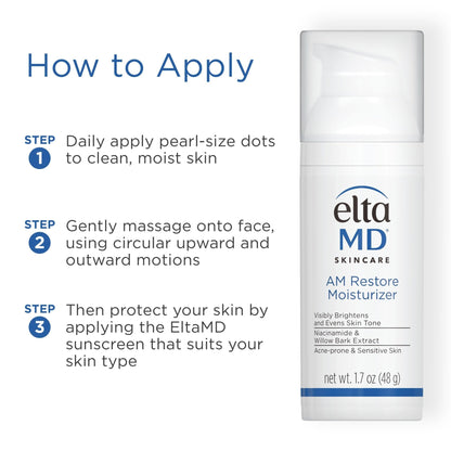 EltaMD AM Restore Face Moisturizer for Women and Men, Light Moisturizer Face Cream, Made with Niacinamide and Hyaluronic Acid, 1.7 oz Pump - PrimeBioHealth - canada supplements