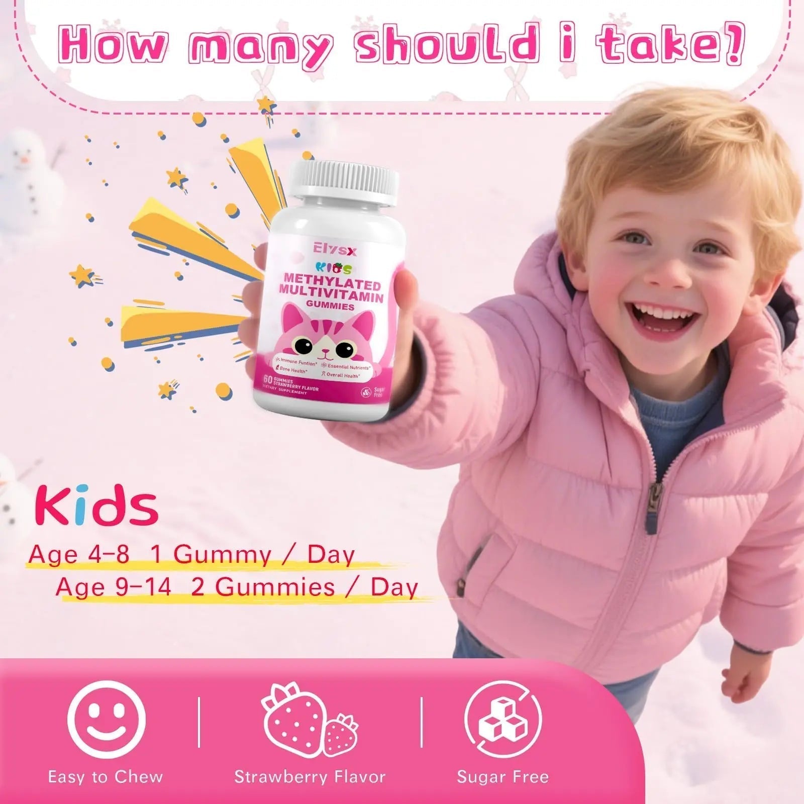Elysx Kids Methylated Multivitamin Chewable Gummies, MTHFR Supplement with L Methylfolate, Magnesium, Biotin, Choline - PrimeBioHealth - canada supplements