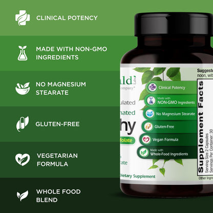 EMERALD LABS B-Healthy - Vegan Vitamin B Complex - Includes Methylated Folic Acid & Full Spectrum B Vitamins - Supports Immune, Brain & Heart Health* - 60 Vegetable Capsules - PrimeBioHealth - canada supplements