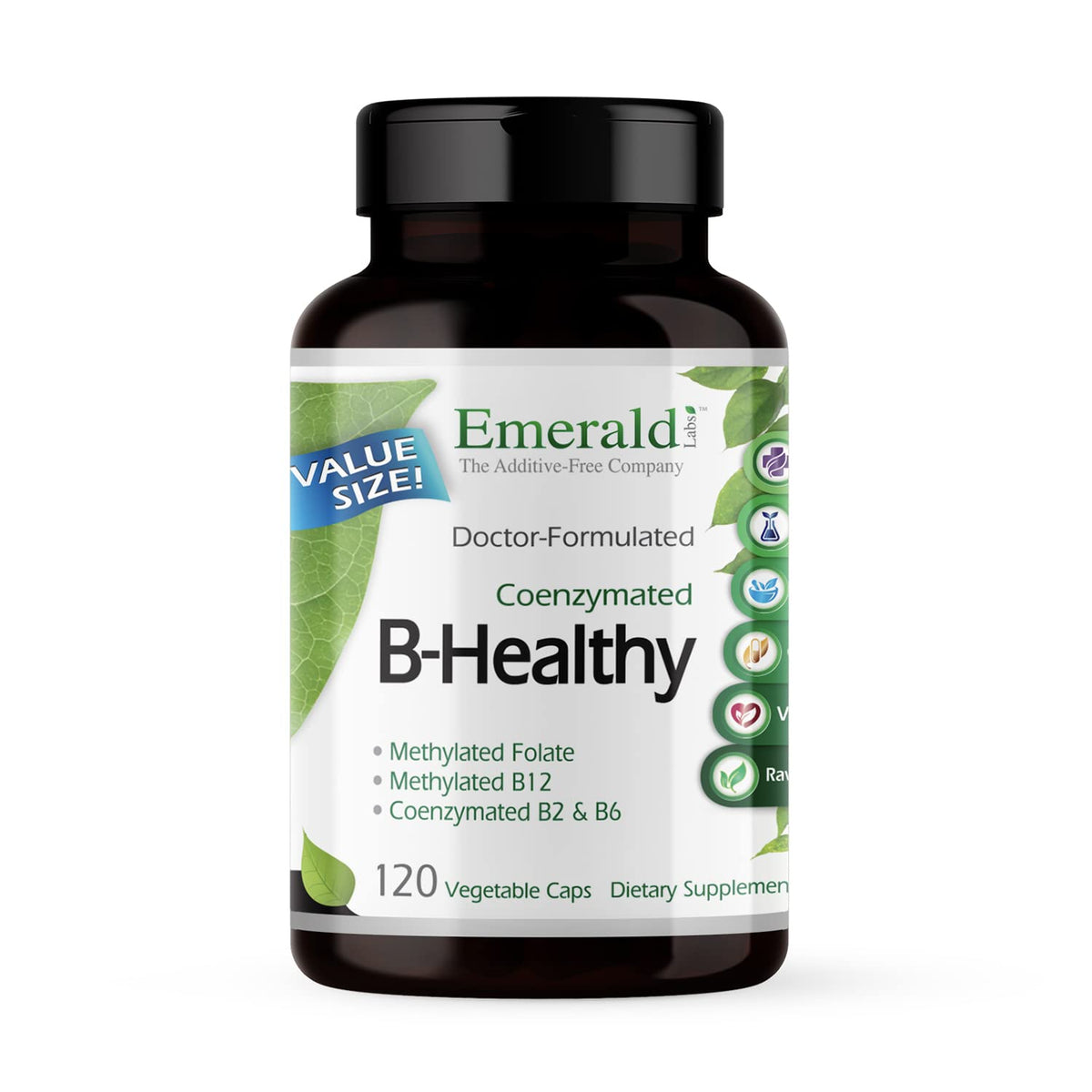 EMERALD LABS B-Healthy - Vegan Vitamin B Complex - Includes Methylated Folic Acid & Full Spectrum B Vitamins - Supports Immune, Brain & Heart Health - PrimeBioHealth - canada supplements