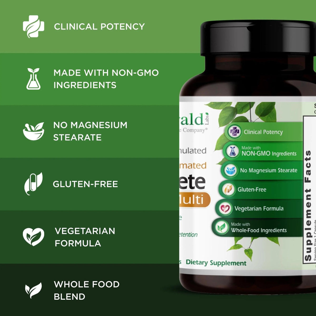 EMERALD LABS Complete 1-Daily Multi - Complete Multivitamin for Men & Women with Vitamin C, Methylated Folate, Whole-Food Blend - PrimeBioHealth - canada supplements