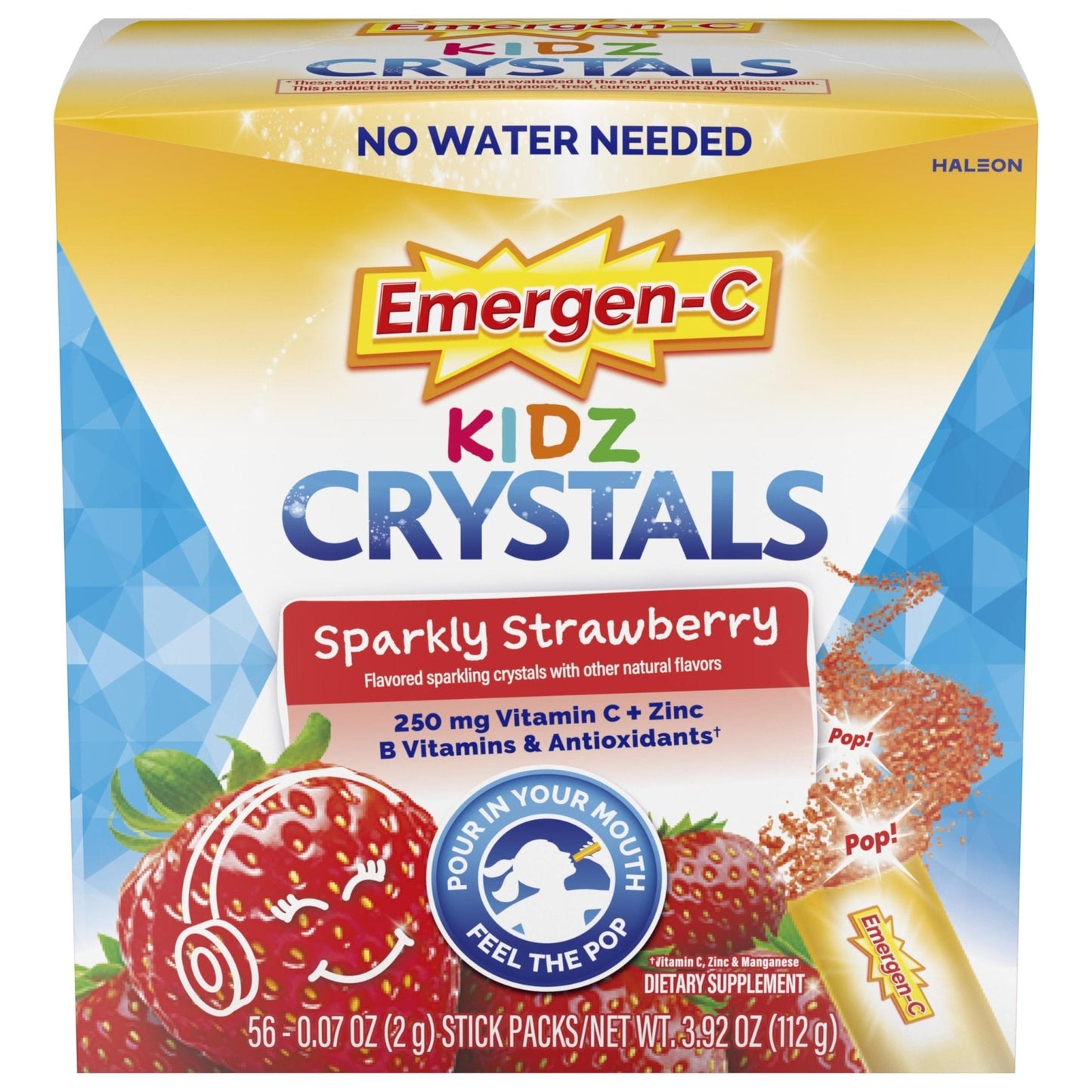 Emergen-C Kidz Crystals, On-the-Go Emergen-C Immune Support Supplement with Vitamin C, B Vitamins, Zinc and Manganese - PrimeBioHealth - canada supplements