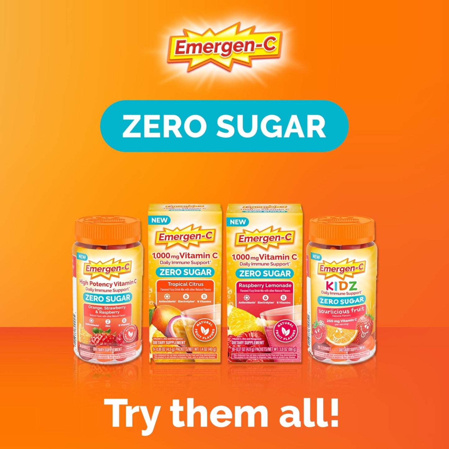 Emergen-C Zero Sugar Immune Support Adult Gummies 36 Count - PrimeBioHealth - canada supplements