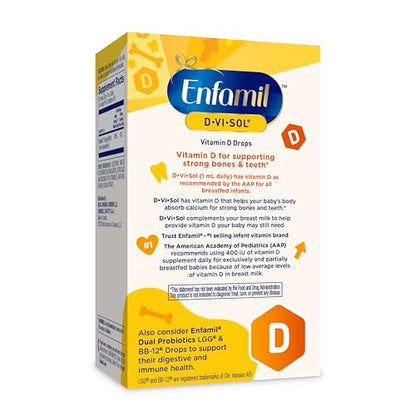 Enfamil Baby Vitamin D-Vi-Sol Liquid Supplement Drops for Infants, Supporting Strong Teeth & Bones in Newborn Babies, Easy-to-Use - PrimeBioHealth - canada supplements