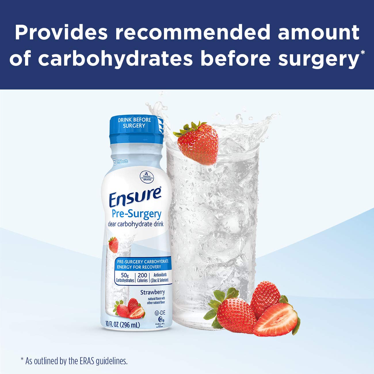 Ensure Pre-Surgery, Clear Carbohydrate Drink, Strawberry, 10 fl oz, 4 Count - PrimeBioHealth - canada supplements
