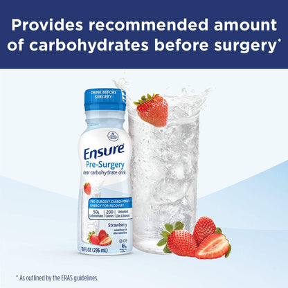 Ensure Pre-Surgery, Clear Carbohydrate Drink, Strawberry, 10 fl oz, 4 Count - PrimeBioHealth - canada supplements