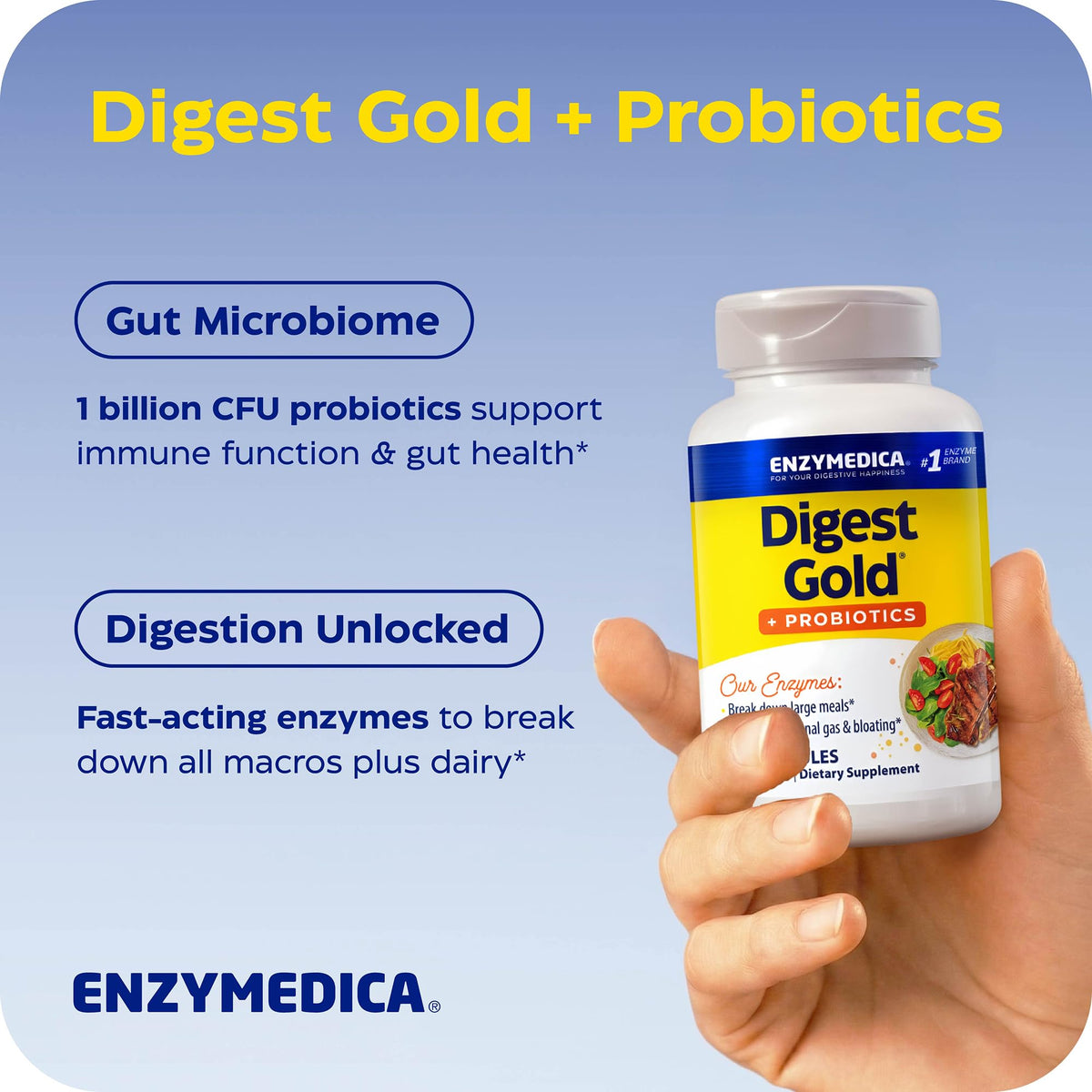 Enzymedica Digest Gold + Probiotics - Digestive Enzyme Supplement for Women & Men, Enzyme and Probiotic Capsules for Digestion, Gut Health Support, - PrimeBioHealth - canada supplements