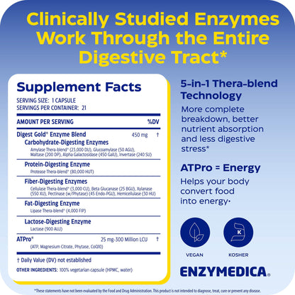 Enzymedica, Digest Gold to Go Pillbox, 21 Capsules - PrimeBioHealth - canada supplements
