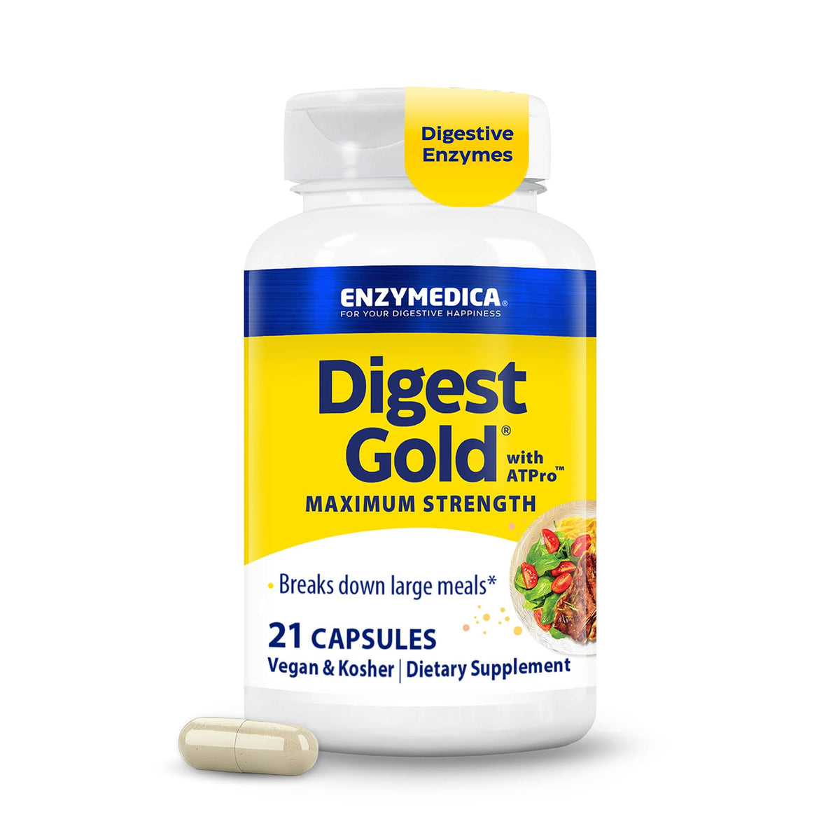 Enzymedica, Digest Gold to Go Pillbox, 21 Capsules - PrimeBioHealth - canada supplements