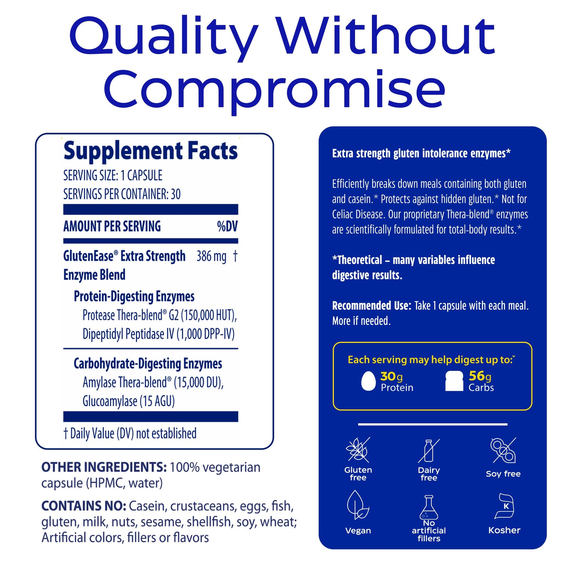 Enzymedica - GlutenEase Extra Strength, Complete Gluten & Casein Formula with Digestive Enzymes + DPP-IV, 30 Capsules - PrimeBioHealth - canada supplements