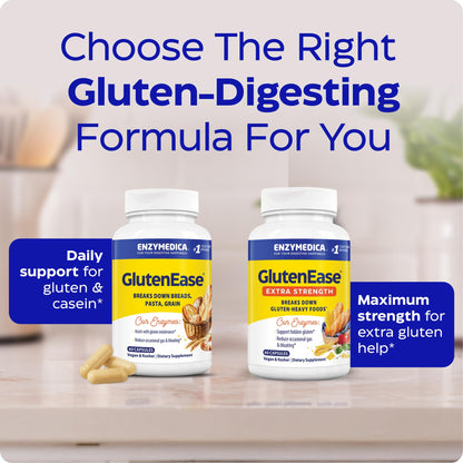 Enzymedica - GlutenEase Extra Strength, Complete Gluten & Casein Formula with Digestive Enzymes + DPP-IV, 30 Capsules - PrimeBioHealth - canada supplements