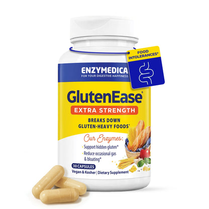 Enzymedica - GlutenEase Extra Strength, Complete Gluten & Casein Formula with Digestive Enzymes + DPP-IV, 30 Capsules - PrimeBioHealth - canada supplements