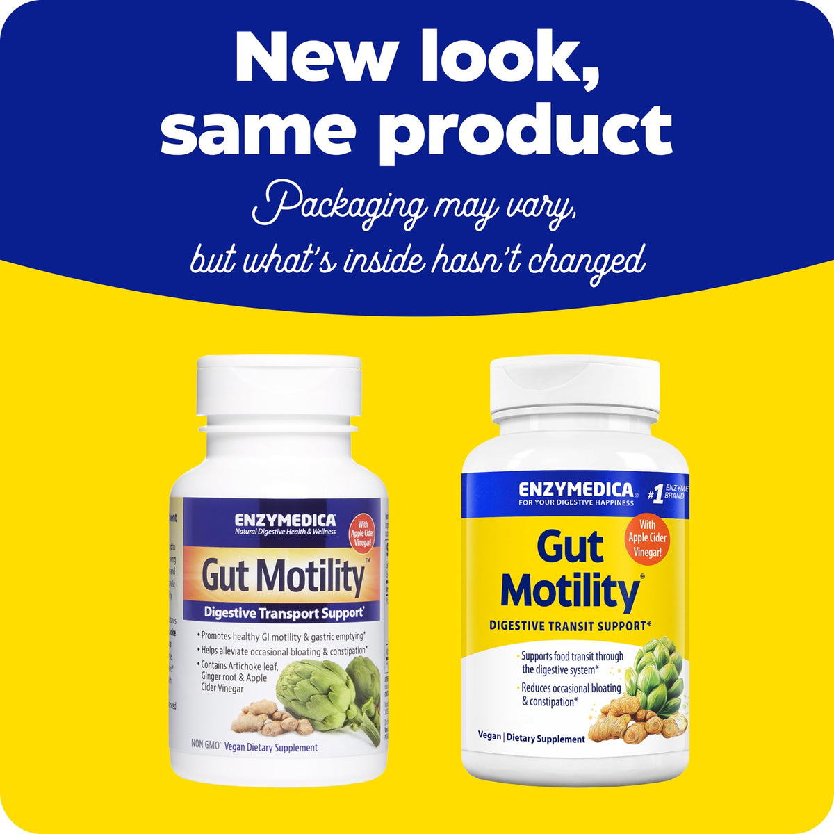 Enzymedica Gut Motility Supplement for Men & Women - Apple Cider Vinegar Capsules with Artichoke & Ginger Extract, Digestive Health Support for Adults - PrimeBioHealth - canada supplements