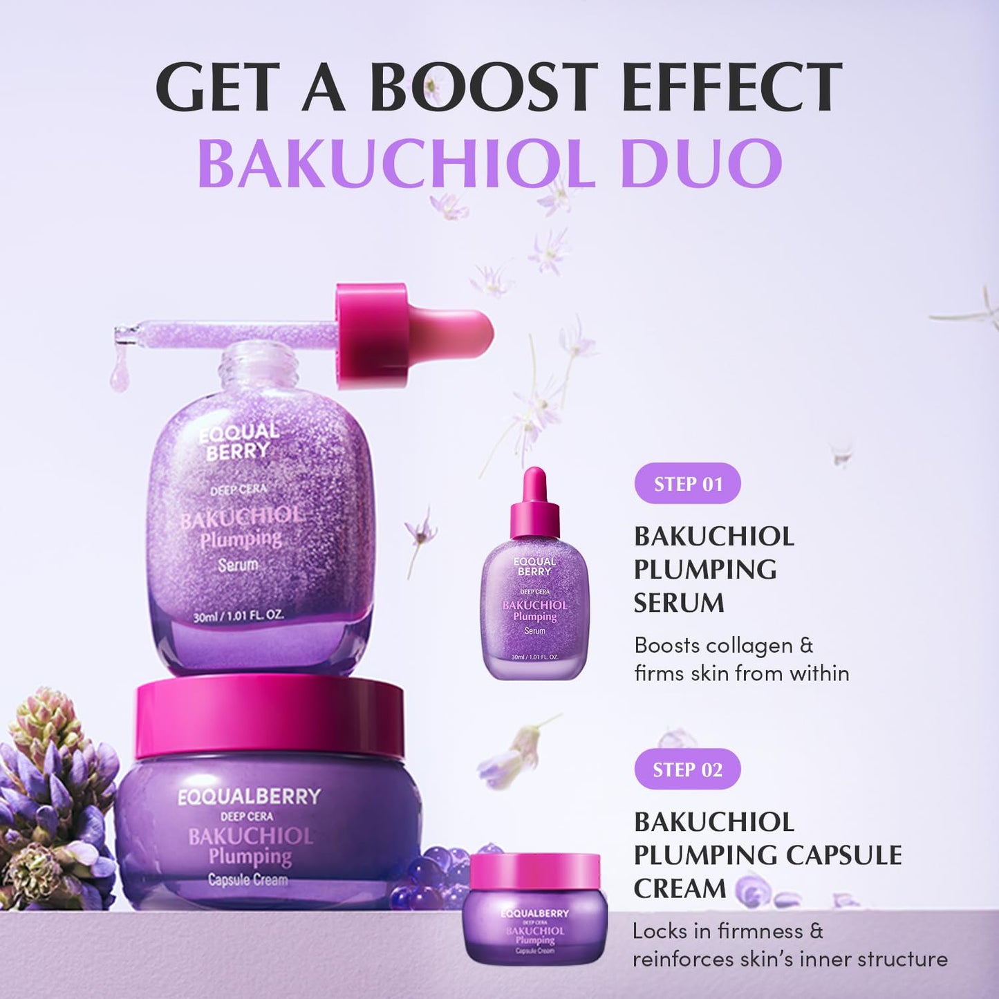 EQQUALBERRY Bakuchiol Plumping Face Serum - Retinol Natural Alternative for Sensitive Skin, with Niacinamide & Hyaluronic Acid - PrimeBioHealth - canada supplements