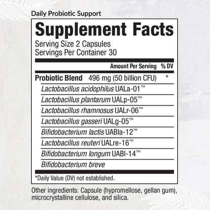 Equilife Daily Probiotic Support, 50 Billion CFU, 8 Probiotic Strains, Digestive and Gut Health Supplement for Men and Women, Gluten Free, Soy and Dairy Free - PrimeBioHealth - canada supplements