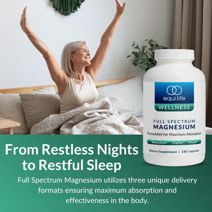 Equilife Full Spectrum Magnesium Supplement, Magnesium Glycinate, Citrate, & Malate, Bioavailable Mineral Blend, Dairy, Soy, & Gluten Free - PrimeBioHealth - canada supplements
