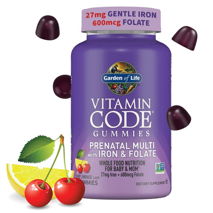 Essential Prenatal Gummy Vitamins for Women with Iron: Folate, Biotin, D3 & B12 + Probiotics for Digestion, Vitamin Code Multivitamin - PrimeBioHealth - canada supplements