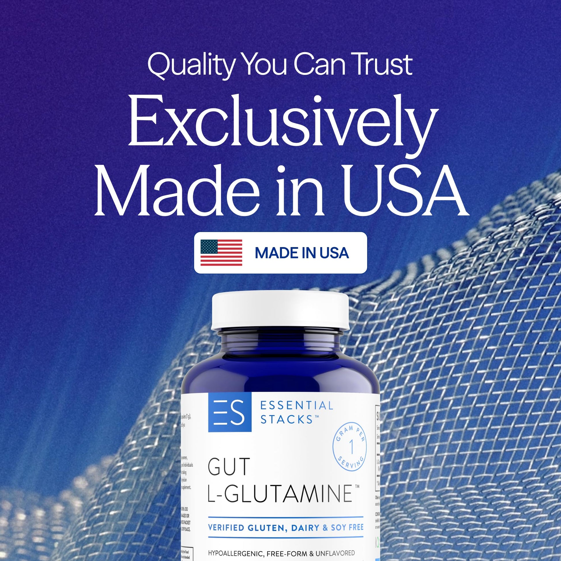 Essential Stacks Gut L-Glutamine Capsules 1000mg (Made in USA) - Gluten, Dairy & Soy Free, Non-GMO L Glutamine for Gut Health - 60 Serves (120 Caps) - PrimeBioHealth - canada supplements