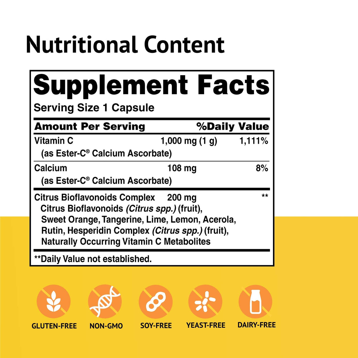 Ester-C American Health with Citrus Bioflavonoids Capsules - 24-Hour Immune Support, Gentle On Stomach, Non-Acidic Vitamin C - PrimeBioHealth - canada supplements