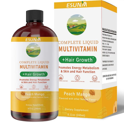 ESUNM Complete Liquid Multivitamin + Hair Growth, Promotes Energy Metabolism& Skin and Hair Function| Vitamin C D | B Vitamins | - PrimeBioHealth - canada supplements