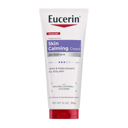 Eucerin Skin Calming Cream - Full Body Lotion for Dry, Itchy Skin, Natural Oatmeal Enriched - 14 oz. Tube - PrimeBioHealth - canada supplements