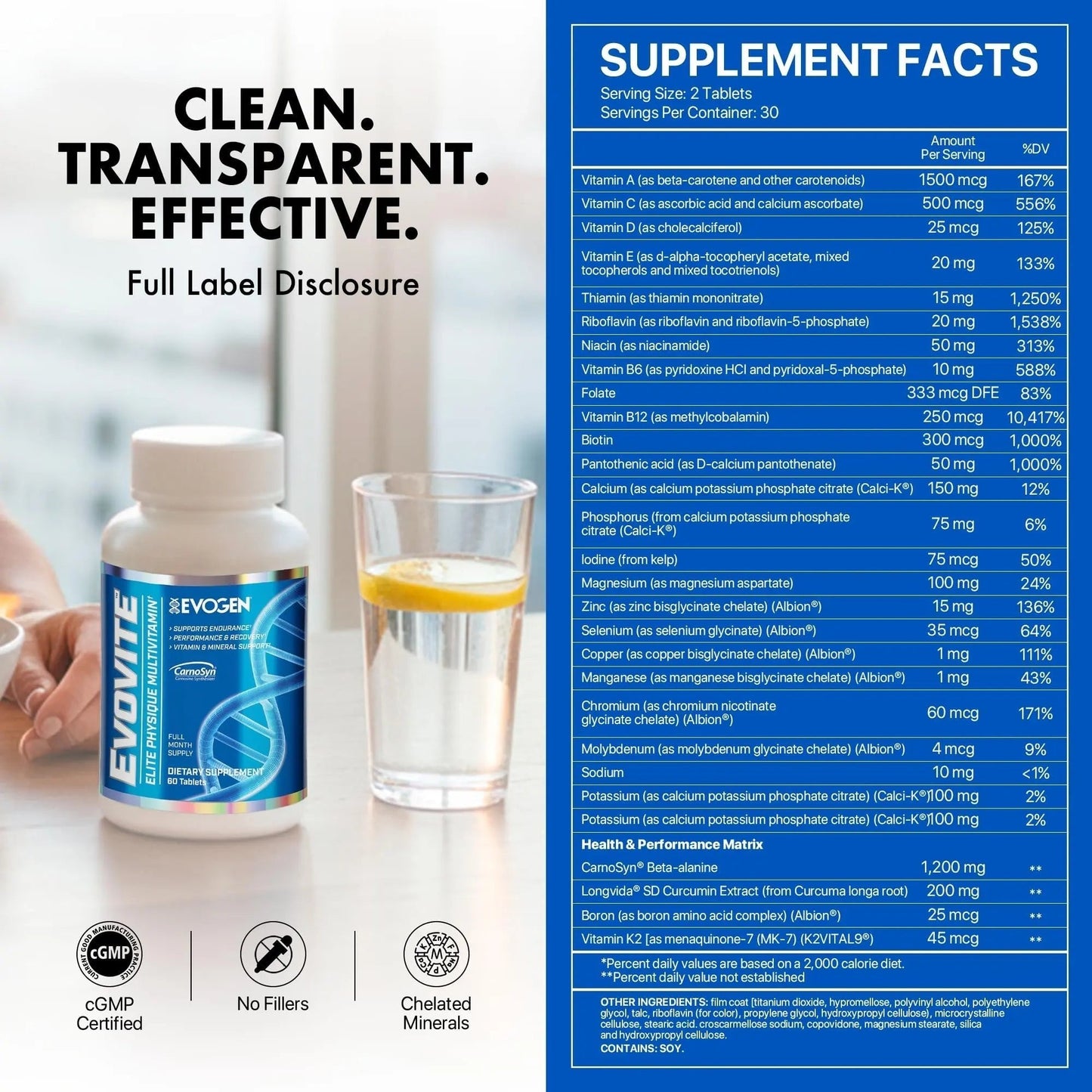Evogen Evovite - Elite Physique Multivitamin for Women & Men | Advanced Formula for Endurance, Recovery, & Joint Health | - PrimeBioHealth - canada supplements