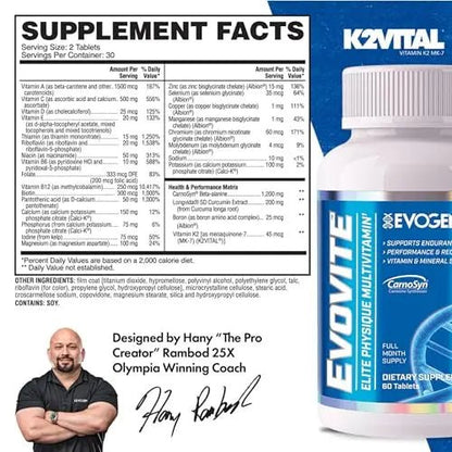 Evogen Evovite - Elite Physique Multivitamin for Women & Men | Advanced Formula for Endurance, Recovery, & Joint Health | - PrimeBioHealth - canada supplements