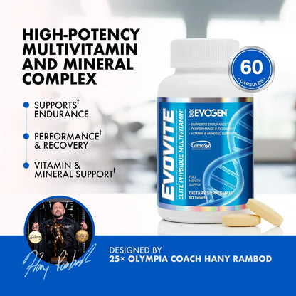 Evogen Evovite - Elite Physique Multivitamin for Women & Men | Advanced Formula for Endurance, Recovery, & Joint Health | - PrimeBioHealth - canada supplements
