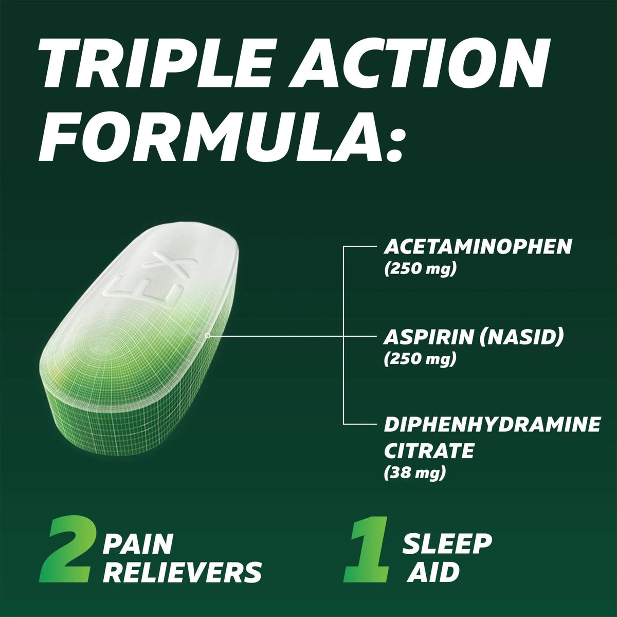 Excedrin PM for Headache Relief, Acetaminophen 250mg, Aspirin 250mg, Diphenhydramine Citrate 38mg, Pain Reliever, Nighttime Sleep-Aid, 100 Count - PrimeBioHealth - canada supplements