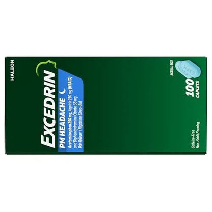 Excedrin PM for Headache Relief, Acetaminophen 250mg, Aspirin 250mg, Diphenhydramine Citrate 38mg, Pain Reliever, Nighttime Sleep-Aid, 100 Count - PrimeBioHealth - canada supplements