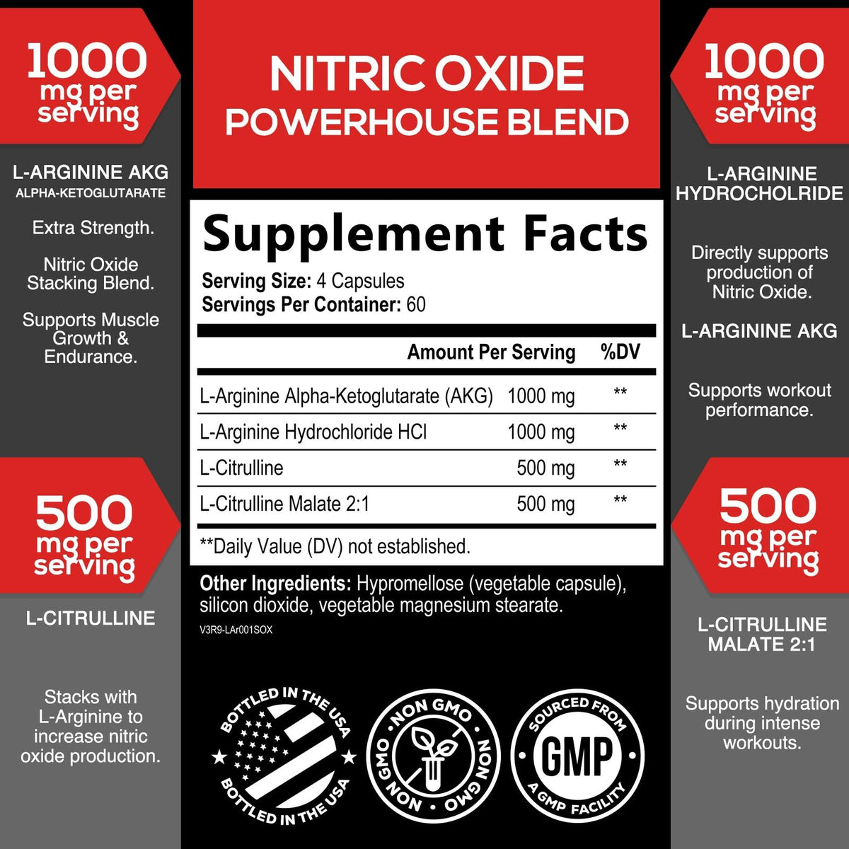 Extra Strength Nitric Oxide Booster - 3X Strength L-Arginine AKG & Citrulline Malate - Men & Women Premium Pre Workout Nitric Booster - Natural Energy & Muscle Support - PrimeBioHealth - canada supplements