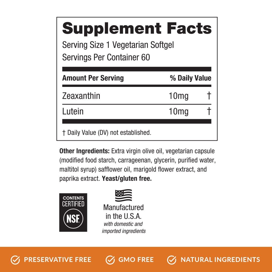EyePromise Zeaxanthin + Lutein Eye Vitamin - 60 Softgels Capsules Made with Natural Ingredients for Diets Including Gluten Free and Vegetarian - PrimeBioHealth - canada supplements