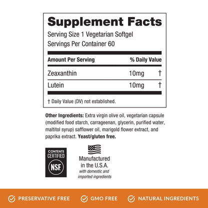 EyePromise Zeaxanthin + Lutein Eye Vitamin - 60 Softgels Capsules Made with Natural Ingredients for Diets Including Gluten Free and Vegetarian - PrimeBioHealth - canada supplements