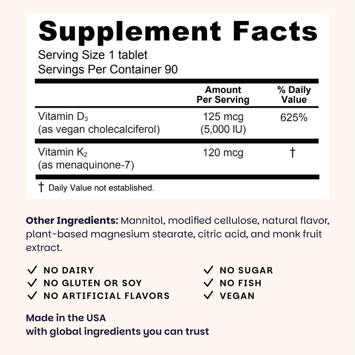 EZ Melts Dissolvable Vegan Vitamin D3 + K2 5,000 IU - Bone & Heart Health Support - Immune Function Support - No Artificial Flavors - Non-GMO - Green Apple - PrimeBioHealth - canada supplements