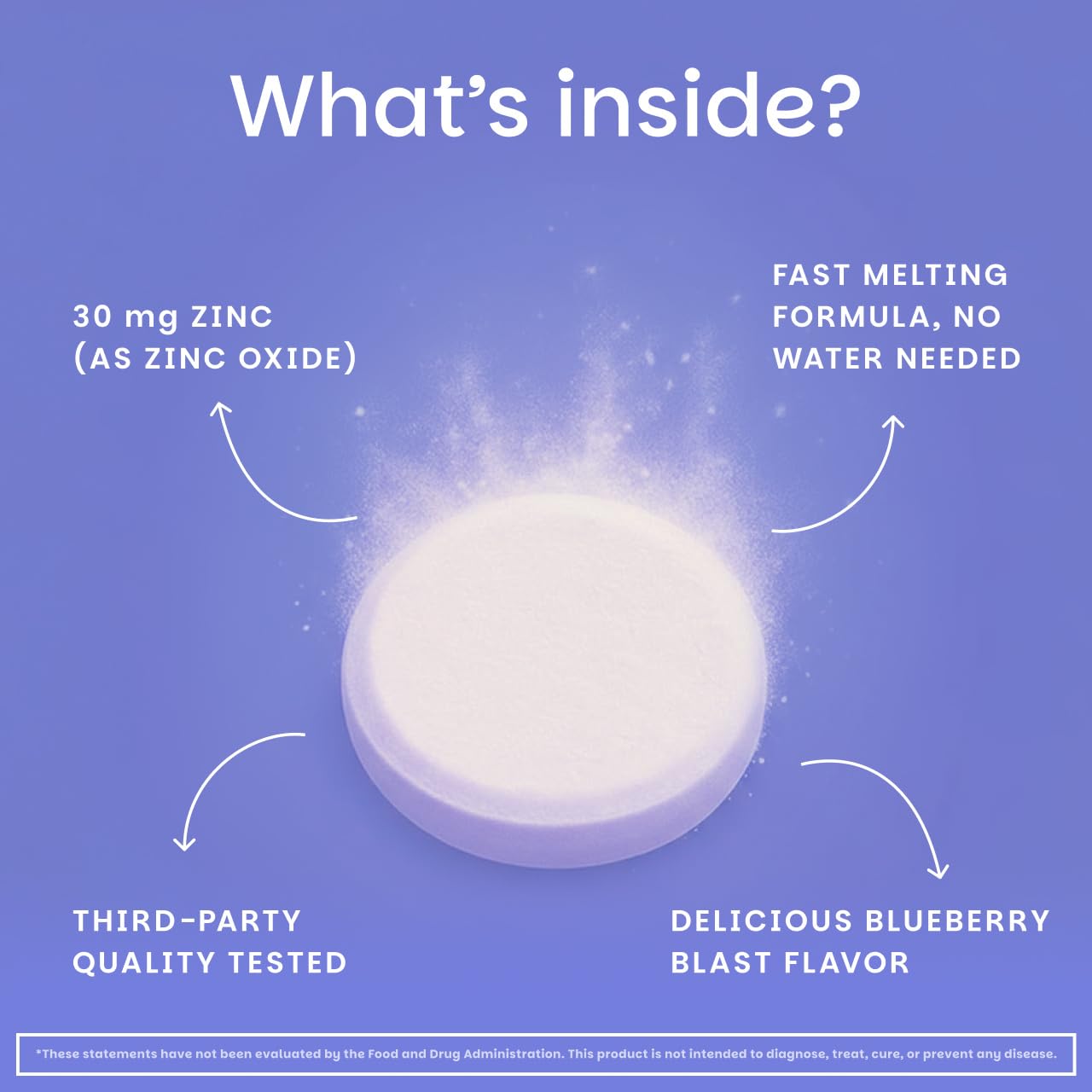 EZ Melts Zinc - Supplement for Immune, Digestive & Skin Health Support - Non-GMO, Vegan & Gluten-Free - Blueberry Blast - PrimeBioHealth - canada supplements