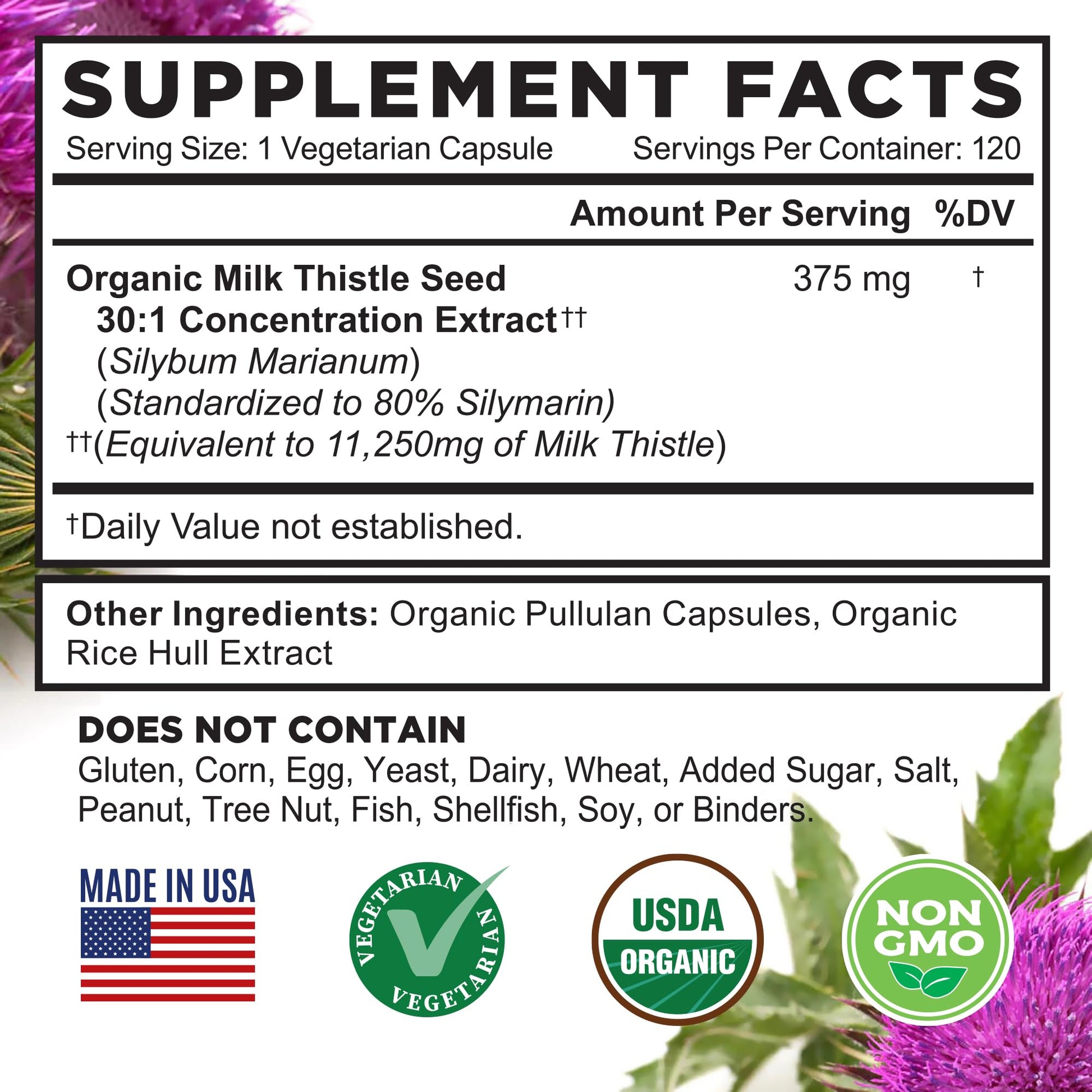 FarmHaven USDA Organic Milk Thistle Capsules | 30X Concentrated Seed Extract & 80% Silymarin Standardized - Supports Liver Function and Overall Health - PrimeBioHealth - canada supplements